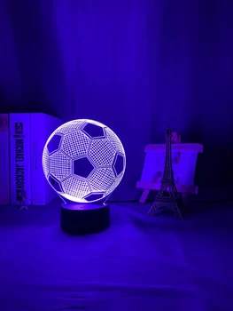 HY 3d Ilúziu Dieťa Nočné Svetlo Futbalová Lopta Dotykový Senzor Diaľkového Nočného pre Deti Spálne Dekorácie Futbal stolná Lampa Darček