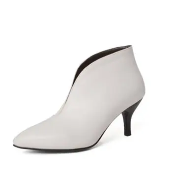 ORCHA LISA Žena Stiletto podpätku, členkové topánky, v-typ tenké vysoké podpätky Lady balíku bielymi topánkami botines mujer veľké szie 43