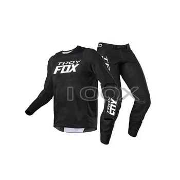 Nové Troy Fox MX 360 Čierna Jersey Nohavice Combo Motokrosové Motorky Dirt Bike Offroad jazda na Bicykli Racing Gear Nastaviť