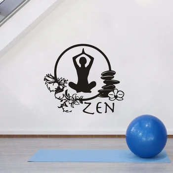 Zen Jogy Samolepiek na Stenu, Meditácie Domova Stenu Yoga Studio Fitness Vinyl na Stenu Odtlačkový Jogy Milenca Darček AZ154