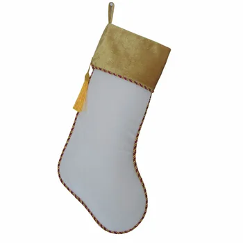 Nové arrvial Sada 2 ks, Biela & Red Velvet Osadenie s strapec dekorácie Vianočné pančuchy Ponožky