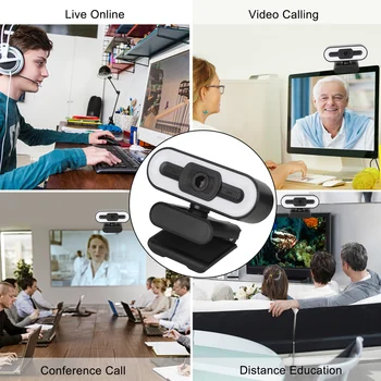 HD 1080p 8K Kamera, Auto Focus s Mikrofónom Počítač, Web Kameru S Vyplniť Svetla pre Live Broadcast Video Konferenčné Volanie