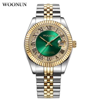 2020 Klasické Muži Hodinky Luxusné Obchodné Šéf Hodinky Mužov Diamant Hodinky Zelený Ciferník z Nerezovej Ocele, Quartz Hodinky reloje hombre