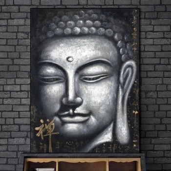 Abstrakt Striebro Buddha Plátno Pantings Na Stenu Umenie Postes A Vytlačí Budhizmus Plátno Umenie Fotografie Domáce Dekorácie Cuadros