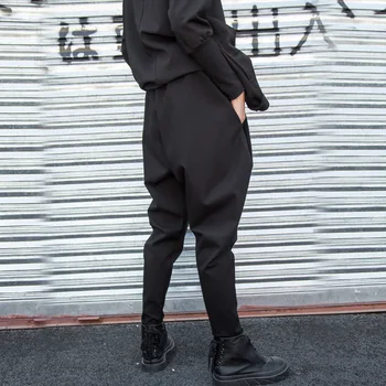 Streetwear Módy Ženy Hárem Nohavice Voľné Vysoký Pás Čierne Mäkké Štýlové Nohavice Plus Veľkosť