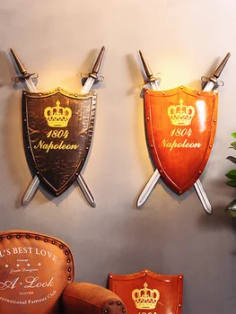 Stredoveké nástenné dekorácie, nástenné dekorácie štít s mečom Stenu brnenie kaviareň dekorácie na stene KTV bar stene visí