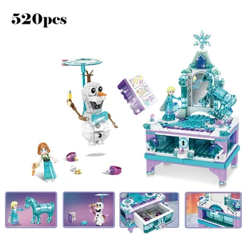 Zamrznutý Sneh World Series Elsa Magické Ľadu Hradu Nastaviť dievčatá Model Disney Bloky Tehly Hračky priateľka kompatibilné