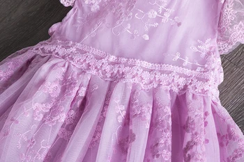 3-8 Rokov detské Letné Šaty s Čipkou Polka-Dot-Princezná Šaty Flower Krátky Rukáv Formálne Šaty pre Dievčatá Večer Kostým Nosenie