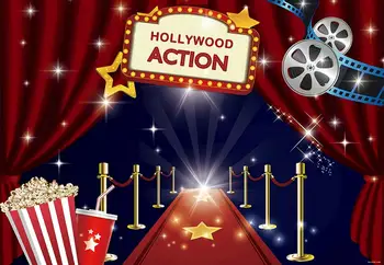 Hollywood fotografie pozadie filmu noc fáze červenom koberci party dekor pozadí fotenie prop studio photocall