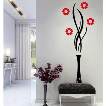 Art 3D Váza Akryl Stenu, Nálepky DIY Steny Výzdoba Pre Obývacia Izba,Spálňa,Kuchyňa,Veranda Vymeniteľné DIY Nálepky Domov nástenná maľba Dekorácií