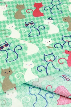 Pol metra obyčajný bavlnená tkanina s animal mačka tlače ručné DIY odev, šaty deti tkaniva bavlna CR-285