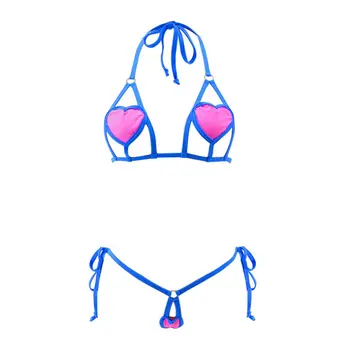 Extrémne Bikini Ružové Srdce Pokrytie G String Strane Kravatu Spodnej Sexy Malý Mini Micro Bikini Beach Koketná Opaľovanie Cez Biquini