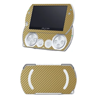 Zlaté Uhlíkových Vlákien Vinyl Pokožky Nálepky Chránič pre Sony PSP GO kože Samolepky pre PSP GO