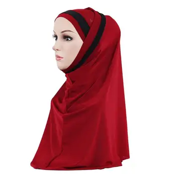 Ženy V Moslimských Islamský Hidžáb Jersey Turban Módne Dvojité Farba Spojov Šatku Hidžáb Hlavu Underscarf Spp Okamžité Hlavu Šatku