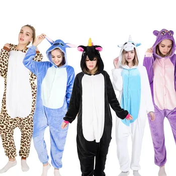 KIGUCOS Dospelých Onepiece Zvierat Pyžamo Cartoon Panda Sleepwear Mužov a Ženy, Vtipné Dar Jednorožec Onesies Zimné Kigurumi Pijama