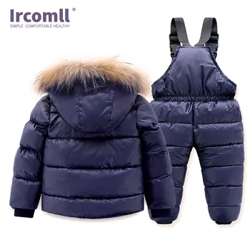 Ircomll Vysoká Kvalita Rusko Zimné Dieťa Oblečenie Set Hrubé Bavlna Dole Nepremokavé Vetru Deti Oblečenie Snehu Nosiť Lyžiarske Su