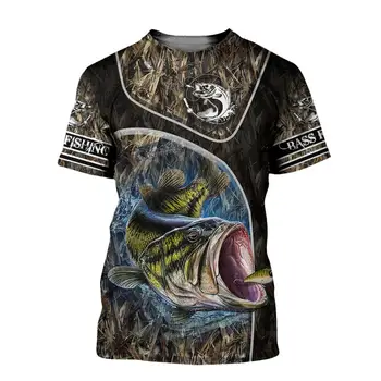 Letné Módy Mužov zvierat t-shirt Crappie Rybolovu a Deer Hunter 3D Vytlačené Harajuku Krátke tričká Unisex Bežné topy