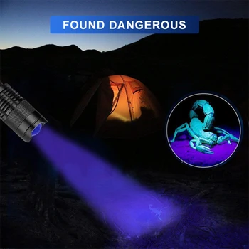 395nm LED UV Lampa s Ultrafialovým Pochodeň UV detekciu 3xAA batérie Používané pre domáce Moču Škvrny Detektor Scorpion doprava Zadarmo