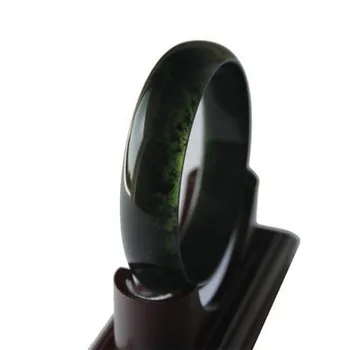 Skutočné Prírodné Black Green Jade Náramok Náramok Módne Kúzlo Doplnky v podobe Šperkov Ručne Vyrezávané Amulet Darčeky pre Ženy Muži