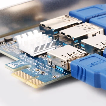 Ubit 4 v 1 PCI-E karty adaptéra USB3.0, 4 v 1 PCI-E Rabbet - Ethereum Ťažba ETH