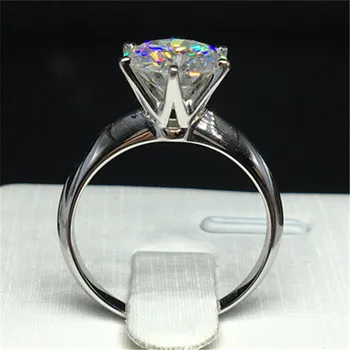 Zadarmo Zaslané Potvrdenie Reálne 925 Sterling Silver 18K Zlata Snubné Prstene 2.0 ct 8.0 mm Lab Diamond Jemné Šperky Prstene pre Ženy
