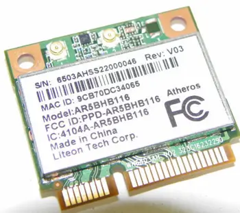 Karta pre ATHEROS AR9382 AR5BHB116 2.4/5 GHz Single-chip 300Mbps Wireless Wifi N Half MINI PCIE Karta