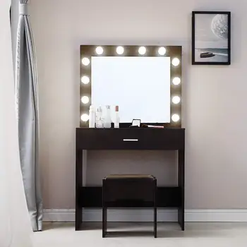 K-HVIEZDIČKOVÝ Set S Osvetlené Zrkadlo Zhora Stolice Jednoduché toaletný stolík Malý Byt Vyhradená make-up Tabuľky NA SKLADE