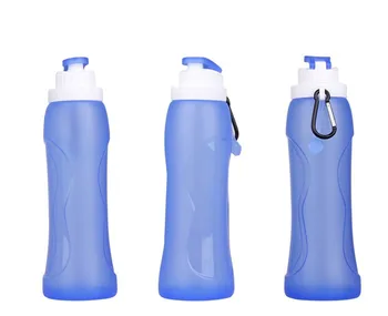 Potravinársky 500 ML Kreatívne Skladacie, Sklopné Silikónové nápoje Fľaša na Vodu Šport Camping Cestovné plastové bicyklov, fľaša