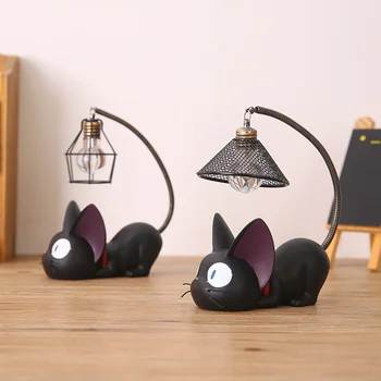 Romantický Tvorivé Zvierat Mačka Živice Noc Ľahké Remesiel Ploche Dekorácie LED Nočné Lampy Deti, Študentov Prítomných Lampa na Čítanie