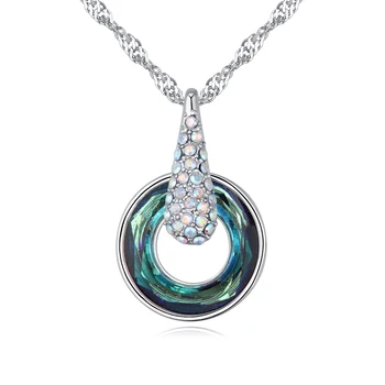 Trendy kruhu náhrdelník šperkov od Swarovski Kryštály kolo prívesok náhrdelník bijoux Vianočný darček