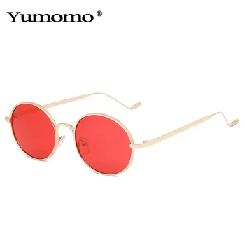 2020 Oválne SunglassesWomen Mužov Okuliare Lady Luxusné Retro Kovové Slnečné Okuliare Retro Black Red Zrkadlo UV400 oculos de sol