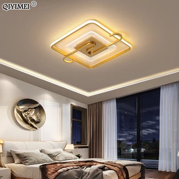 Nový Moderný LED Svetlá, Lustre Vnútorné Osvetlenie pre Spálne, Obývacia Jedáleň S Diaľkovým ovládaním Stmievateľné Kruhové Námestie Domov