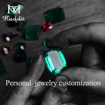 Kuololit Prispôsobiť OEC Moissanite Rubínovo-Smaragdové Sapphire Pevné Zlatý PRSTEŇ a náušnice Jemné Šperky, Zásnubné Prstene pre Ženy
