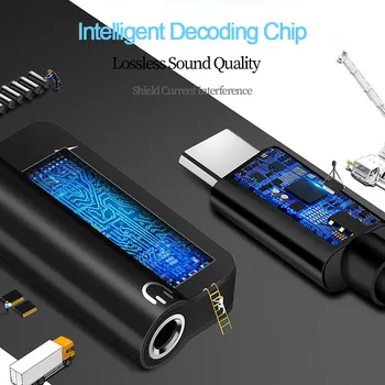 USB C Kábel, Adaptér do 3.5 mm Jack pre Slúchadlá, Audio Aux Typ C Nabíjanie Kable OTG Splitter pre Huawei Xiao Samsung Converter LG