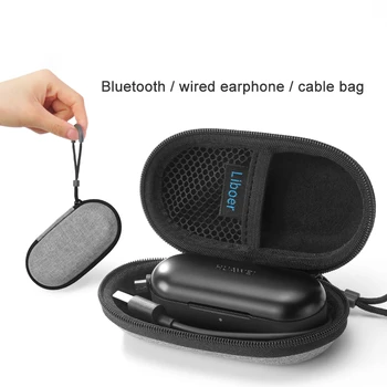 Slúchadlá do uší Prenosná Taška Bluetooth Káblové Slúchadlá Prípade Zips Ochranné Skladovanie Kábla Usb Organizátor Headset Box s Rukou Lana