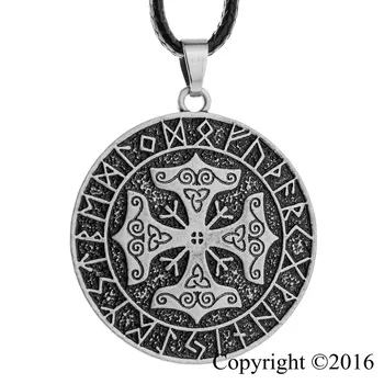 LANGHONG 1pcs Nordic Vikingovia Amulet Prívesok Severanov Kríž RUNE Náhrdelník s Príveskom, Originálne Šperky