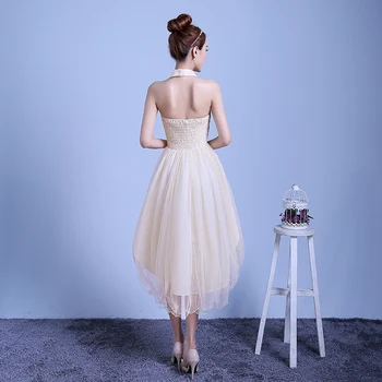 ZX-D48XB#2019 nové letné krátke dlho predtým, než po shortparagraph nevesta bridesmaid, šaty svadobné šaty žena prípitok šampanské