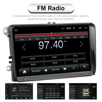 Podofo 2din Android autorádia 9.1 Multimediálny Prehrávač, GPS navigáciu, WIFI auto stereo pre VW Volkswagen Golf Škoda Seat Autoradio