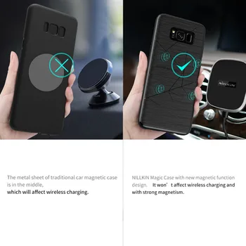 Nillkin Bezdrôtové Nabíjanie Silikónové puzdro pre Samsung Galaxy S8 S8 Plus puzdro Magnet Auta GPS Stojan Telefónu Prípadoch S8 Kryt Capa