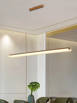 Moderný Jednoduchý LED Luster Jedálenský Štúdia Bar Akryl Dlho Visí Svetlo Office Reštaurácia Prívesok Lampa Black / Káva / Gold