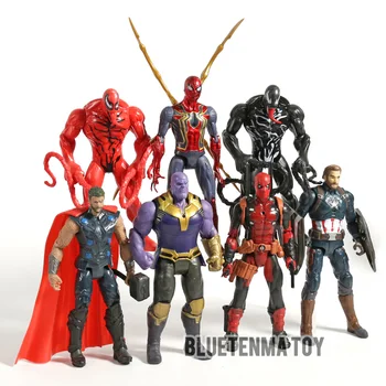 Marvel Deadpool Jed Masaker Železa Spider Thanos Thor Kapitán Amerika PVC Akcie Obrázok Nastaviť Hračky Obrázok