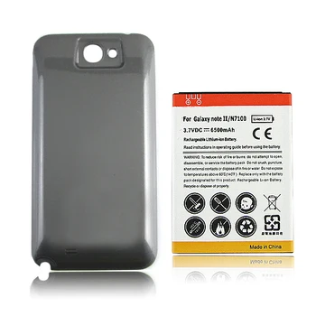 Zbrusu Nová Rozšírená 6500mAh Batérie s Zadný Kryt Pre Samsung Galaxy Note 2 N7100