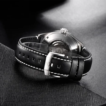 Pagani Dizajn Luxusné Hodinky Pre Mužov Automatické Mechanické Vojenské Náramkové hodinky Business Kožený pás pánske Hodinky reloj hombre