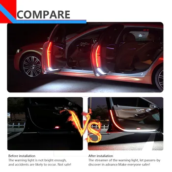 Nové Auto Otváranie Dverí Výstražné LED Svetlá Pásy Proti Zadné-end Kolízie Bezpečnostné Svetlo Vitajte Flash Svetlá Universal Car Light CJ