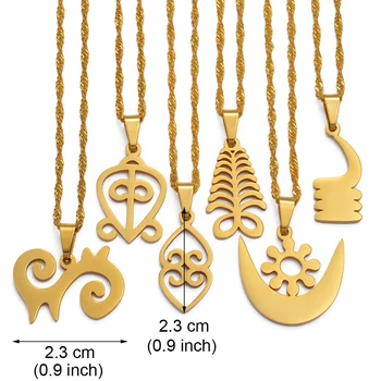 Anniyo Afriky Symbol Prívesok Náhrdelníky Zlatá Farba/Strieborná Farba Ghanský Etnických Šperky, Darčeky Tradičné Doplnky #125321