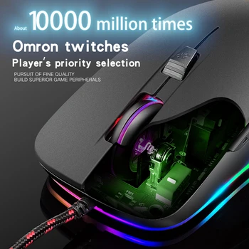 Nový High-end optické profesionálny herná myš s 7 svetlé farby, LED podsvietenie a ergonómia dizajn Pre CS LOL