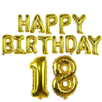 15pcs/set Happy Birthday Balón List Číslo Fóliové Balóniky 18 21 30 40 50 60-te Dospelých Narodeniny, Party Dekorácie Hélium Ballon