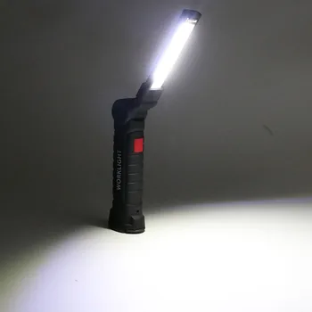 Prenosné COB LED Baterka USB Nabíjateľné Pracovné Svetlo Magnetické Lanterna Visí Lampa s vstavanú Batériu, Camping Horák