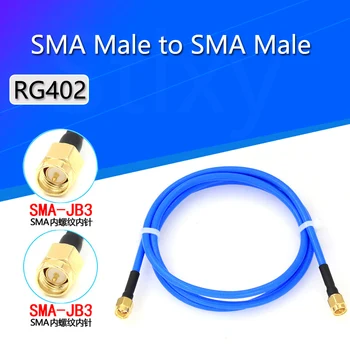 SMA samec samec konektor priamo konektor s RG402 RG141 RG-402 Koaxiálny Sveter modrý kábel 10 CM-200 CM RF Nízke Straty Koaxiálny