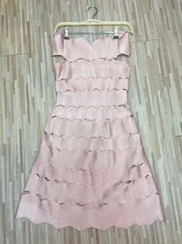 2018 nové letné dámske šaty bielo ružové mimo ramenný obväz bez rukávov šaty veľkoobchod vestidos party šaty dropshipping